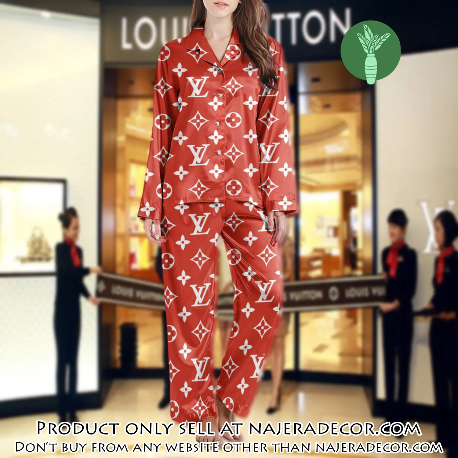 Lv monogram long satin pajama set pjs1010 njr3804664